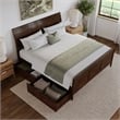 Portland King Storage Wood Platform Bed with Matching Footboard in Walnut