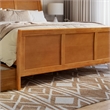 Portland King Storage Wood Platform Bed with Matching Footboard in Light Toffee