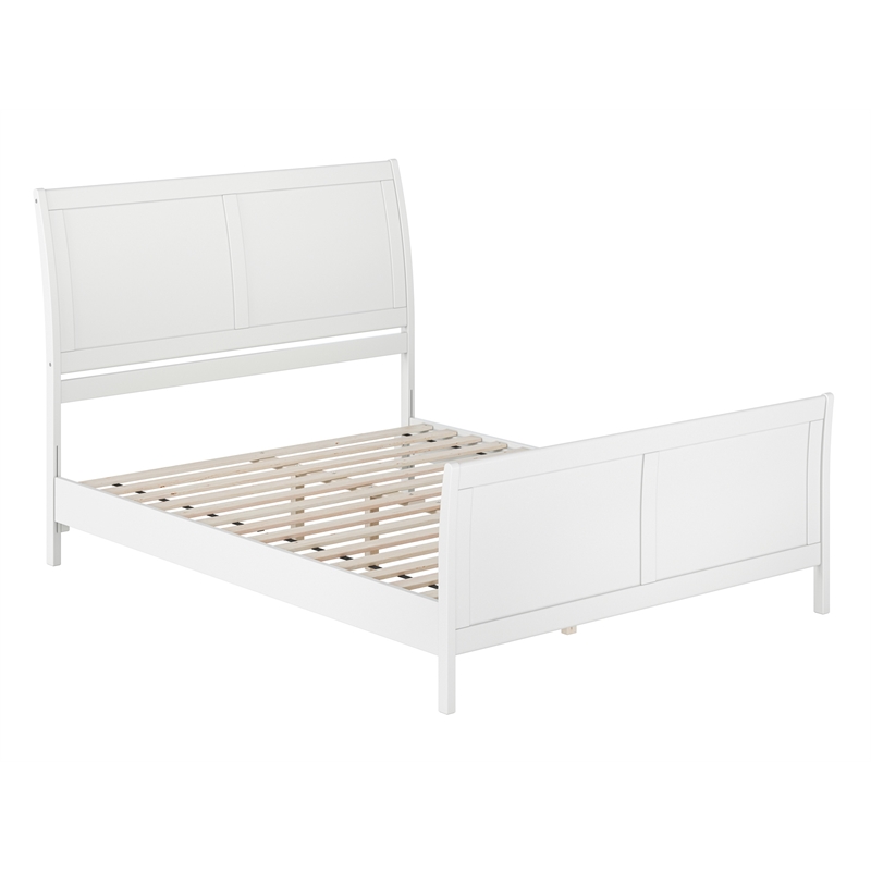 Valencia Queen Low Profile Wood Platform Bed with Matching Footboard in White