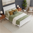 Valencia Queen Low Profile Wood Platform Bed with Matching Footboard in White