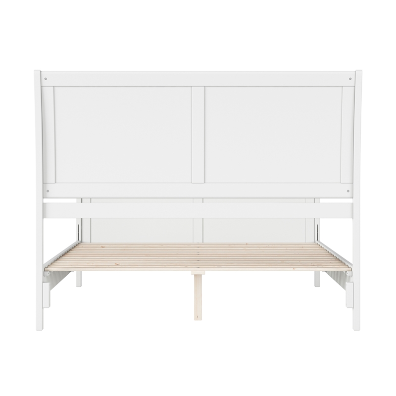 Valencia Queen Low Profile Wood Platform Bed with Matching Footboard in White
