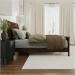 Valencia Queen Low Profile Wood Platform Bed with Matching Footboard in Walnut