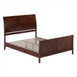 Valencia Queen Low Profile Wood Platform Bed with Matching Footboard in Walnut