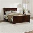 Valencia Queen Low Profile Wood Platform Bed with Matching Footboard in Walnut