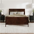 Valencia Queen Low Profile Wood Platform Bed with Matching Footboard in Walnut