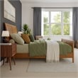 Valencia Queen Low Wood Platform Bed with Matching Footboard in Light Toffee