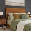 Valencia Queen Low Wood Platform Bed with Matching Footboard in Light Toffee