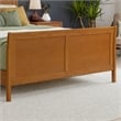 Valencia Queen Low Wood Platform Bed with Matching Footboard in Light Toffee