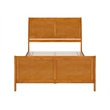 Valencia Queen Low Wood Platform Bed with Matching Footboard in Light Toffee