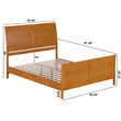 Valencia Queen Low Wood Platform Bed with Matching Footboard in Light Toffee