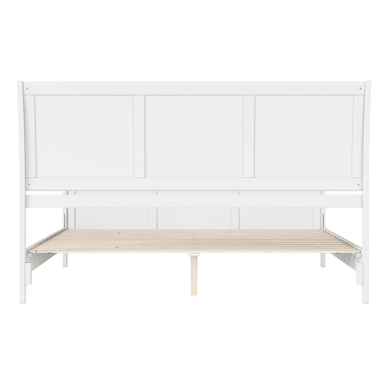 Valencia King Low Profile Wood Platform Bed with Matching Footboard in White