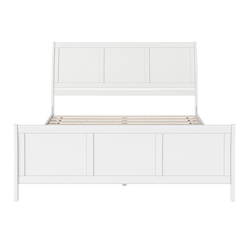 Valencia King Low Profile Wood Platform Bed with Matching Footboard in White