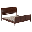 Valencia King Low Profile Wood Platform Bed with Matching Footboard in Walnut