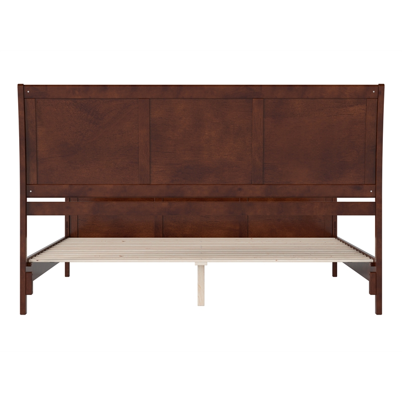 Valencia King Low Profile Wood Platform Bed with Matching Footboard in Walnut