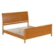 Valencia King Low Wood Platform Bed with Matching Footboard in Light Toffee