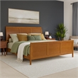 Valencia King Low Wood Platform Bed with Matching Footboard in Light Toffee