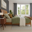 Valencia King Low Wood Platform Bed with Matching Footboard in Light Toffee
