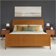Valencia King Low Wood Platform Bed with Matching Footboard in Light Toffee