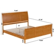 Valencia King Low Wood Platform Bed with Matching Footboard in Light Toffee