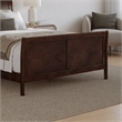 Portland Queen Wood Low Profile Platform Bed with Matching Footboard in Walnut