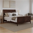 Portland Queen Wood Low Profile Platform Bed with Matching Footboard in Walnut