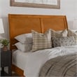 Portland Queen Wood Low Platform Bed with Matching Footboard in Light Toffee