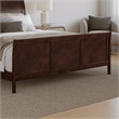 Portland King Wood Low Profile Platform Bed with Matching Footboard in Walnut