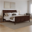 Portland King Wood Low Profile Platform Bed with Matching Footboard in Walnut