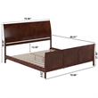 Portland King Wood Low Profile Platform Bed with Matching Footboard in Walnut