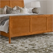 Portland King Wood Low Platform Bed with Matching Footboard in Light Toffee