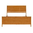 Portland King Wood Low Platform Bed with Matching Footboard in Light Toffee