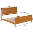 Portland King Wood Low Platform Bed with Matching Footboard in Light Toffee