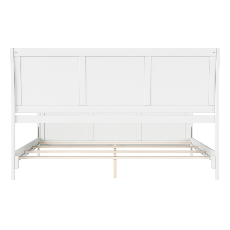 AFI Portland King Wood Foundation Bed Frame with Matching Footboard White