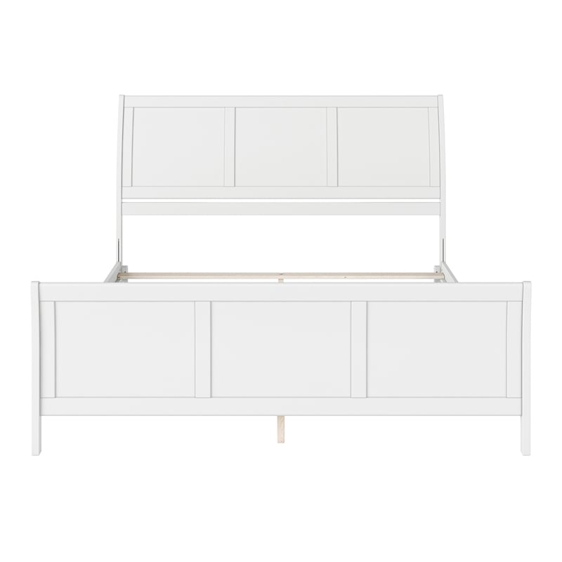 AFI Portland King Wood Foundation Bed Frame with Matching Footboard White