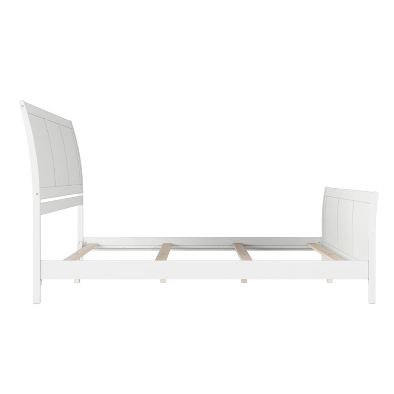 AFI Portland King Wood Foundation Bed Frame with Matching Footboard White