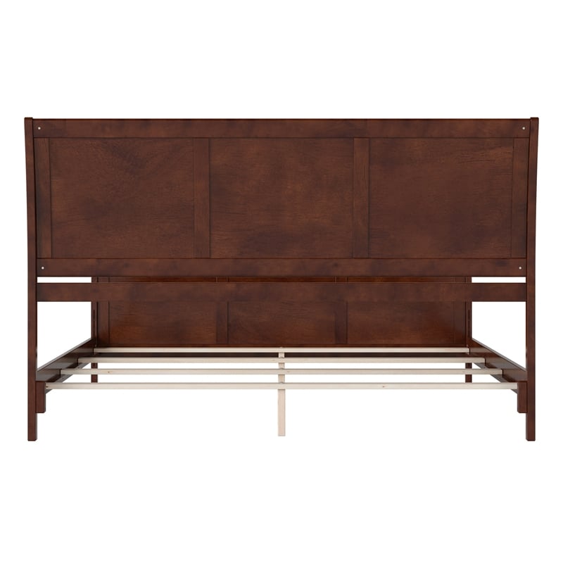 AFI Portland King Wood Foundation Bed Frame with Matching Footboard Walnut