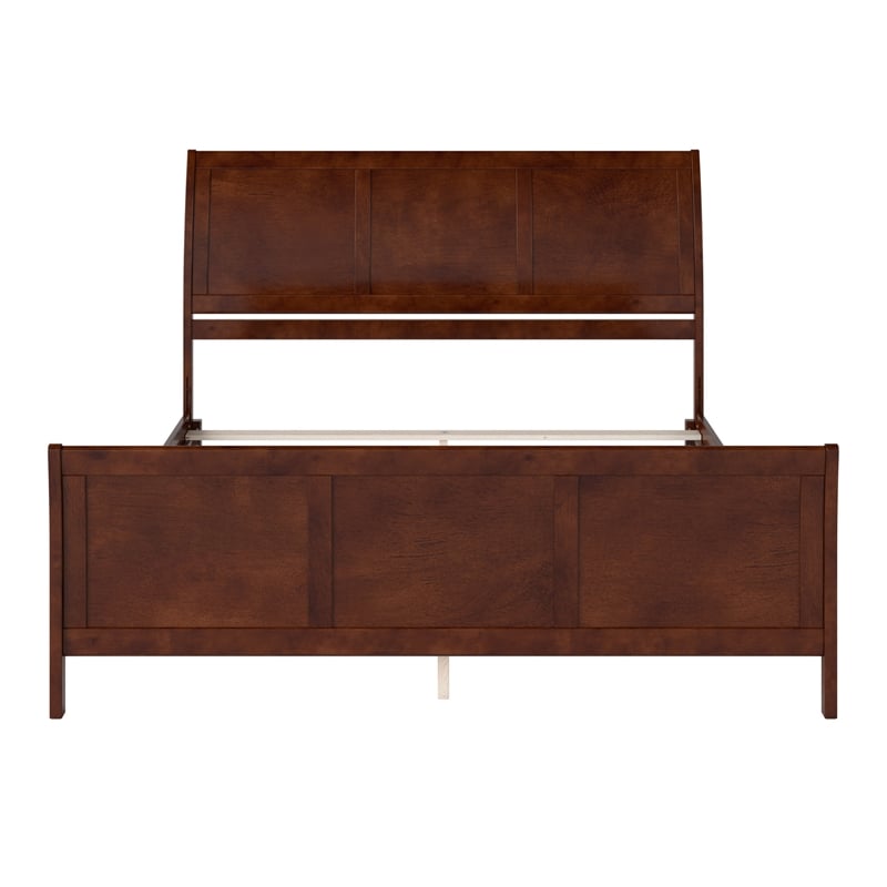 AFI Portland King Wood Foundation Bed Frame with Matching Footboard Walnut