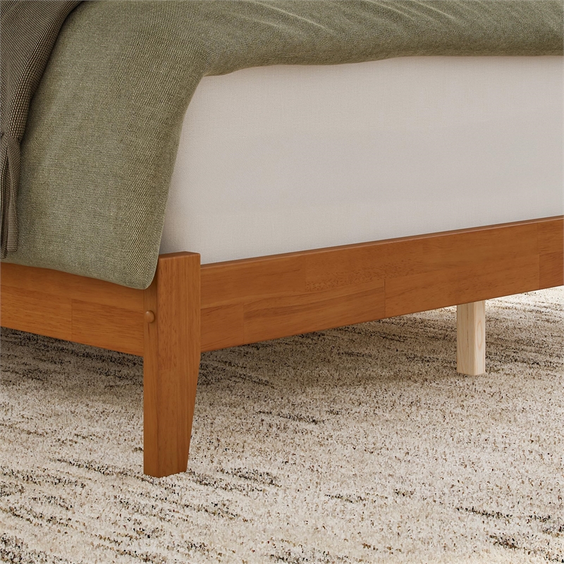 Orlando Queen Solid Wood Low Profile Platform Bed in Light Toffee