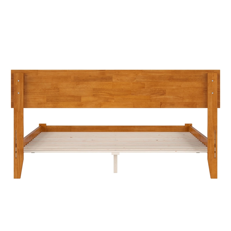 Orlando Queen Solid Wood Low Profile Platform Bed in Light Toffee