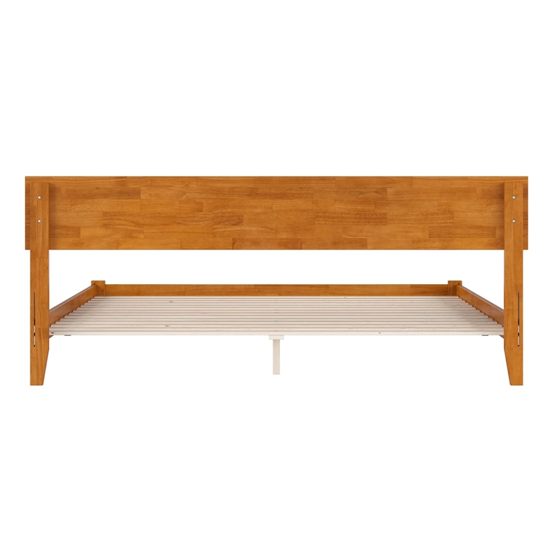 Orlando King Solid Wood Low Profile Platform Bed in Light Toffee