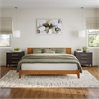 Orlando King Solid Wood Low Profile Platform Bed in Light Toffee