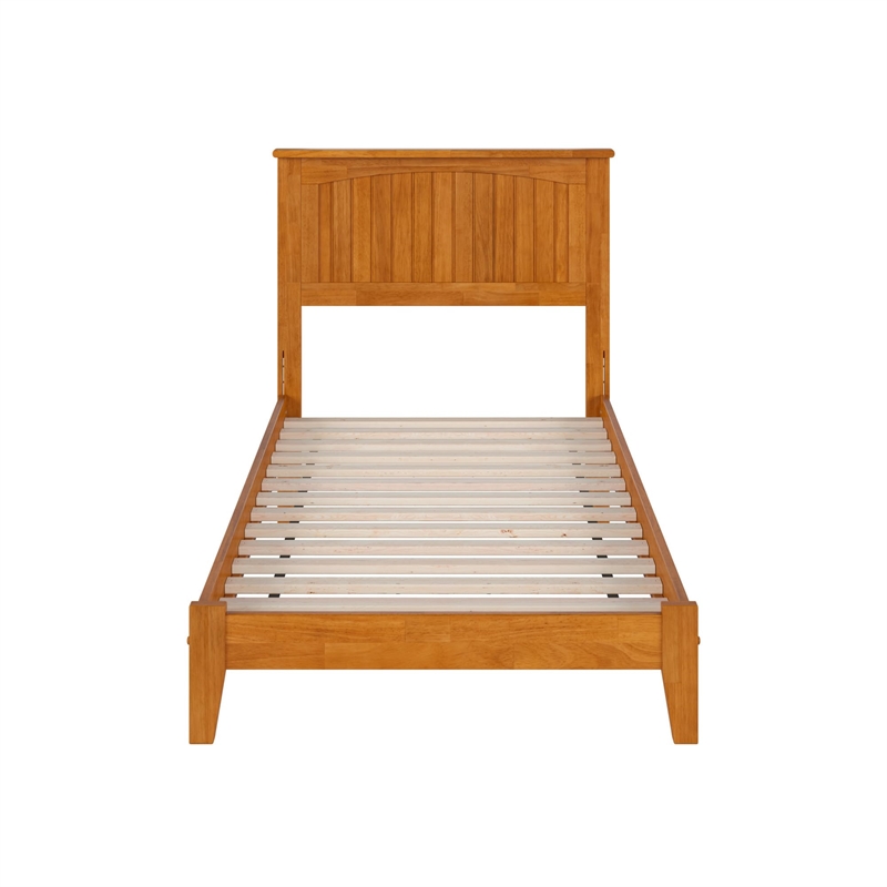 Nantucket Twin Solid Wood Low Profile Platform Bed in Light Toffee