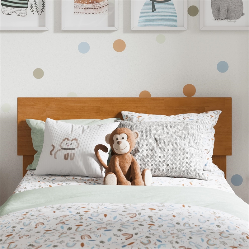 Orlando Twin XL Solid Wood Low Profile Platform Bed in Light Toffee