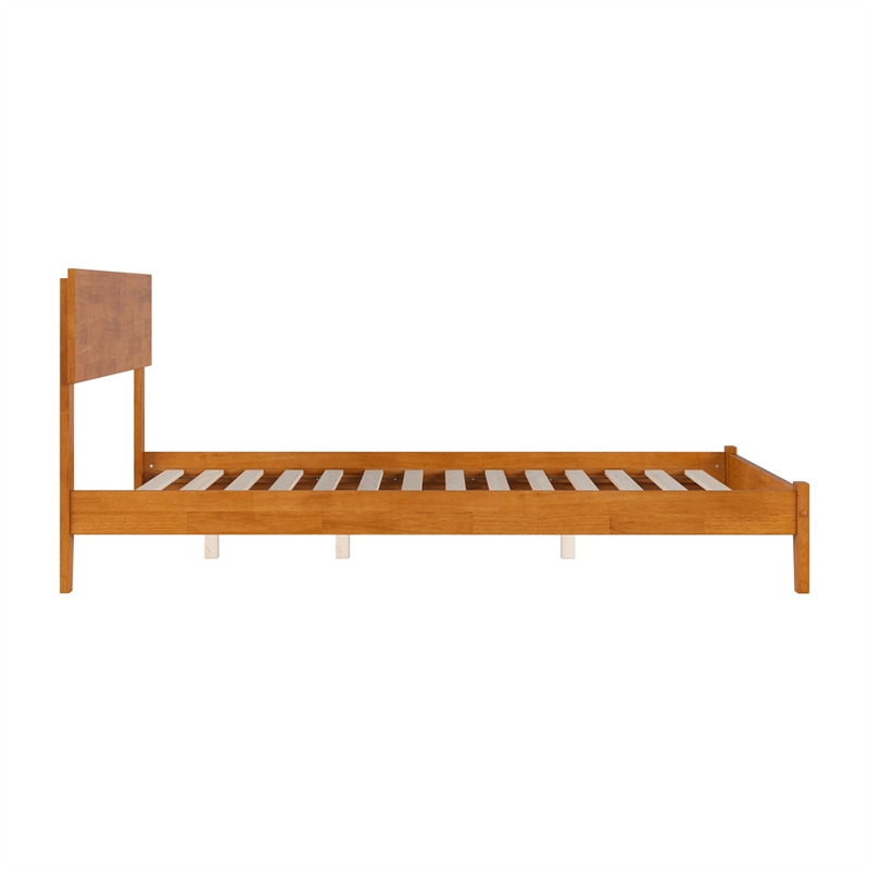 Orlando Full Solid Wood Low Profile Platform Bed in Light Toffee