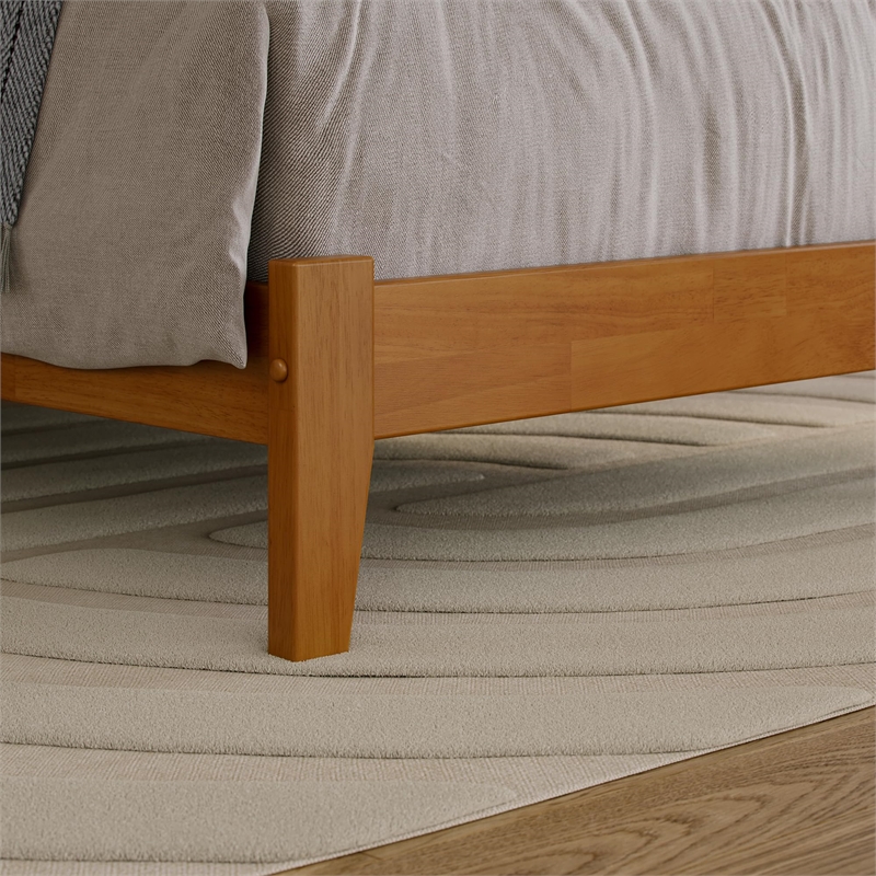 Nantucket Full Solid Wood Low Profile Platform Bed in Light Toffee