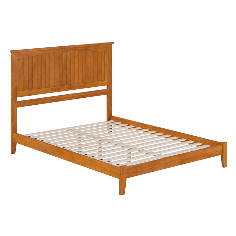 Nantucket Queen Solid Wood Low Profile Platform Bed in Light Toffee
