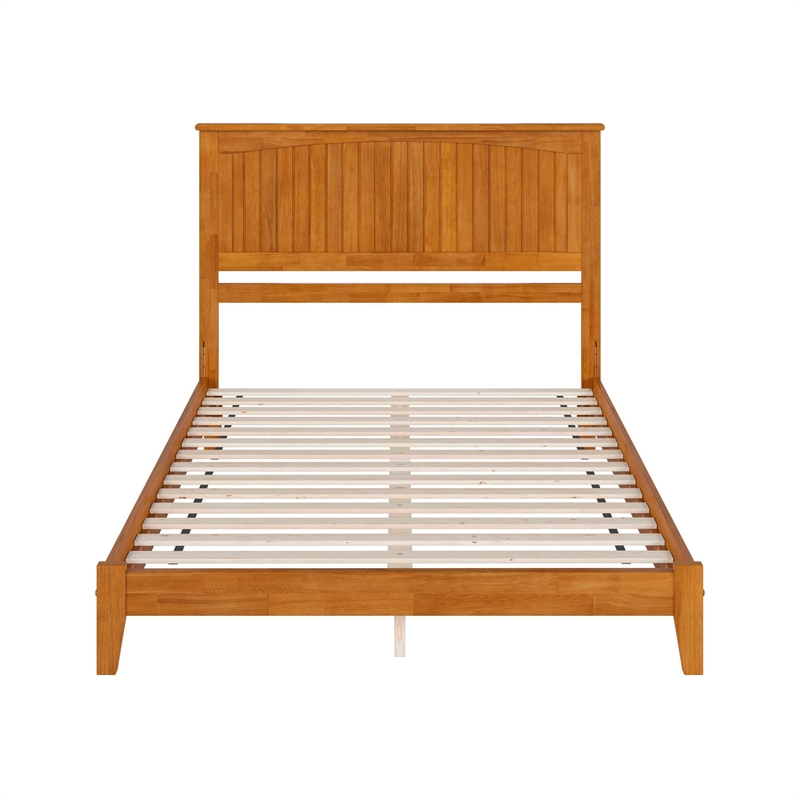 Nantucket Queen Solid Wood Low Profile Platform Bed in Light Toffee