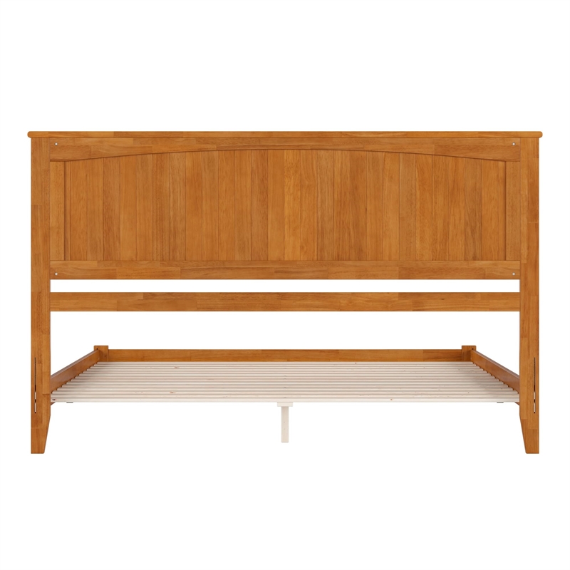 Nantucket King Solid Wood Low Profile Platform Bed in Light Toffee