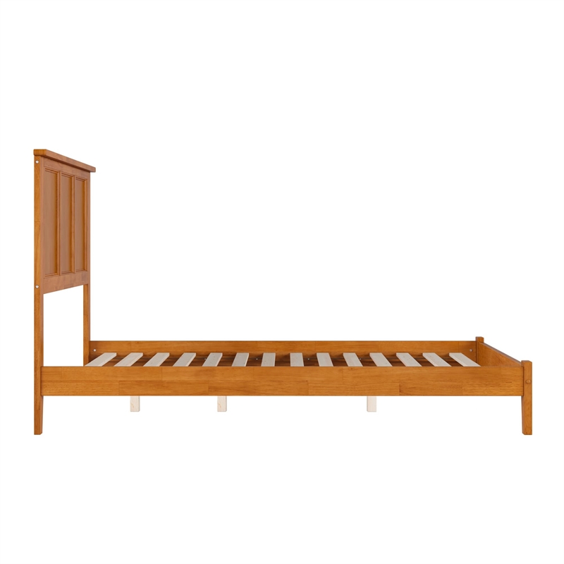 Madison Full Solid Wood Low Profile Platform Bed in Light Toffee
