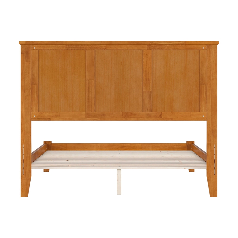 Madison Full Solid Wood Low Profile Platform Bed in Light Toffee